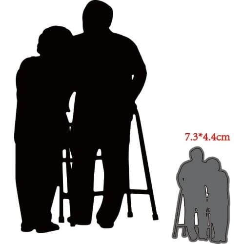 TOP EXPRESSION cutting dies New senior couple walking metal Stencil for DIY Scrapbooking Paper Card Making embossing craft dies