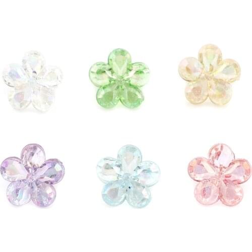 Multicolor Acrylic Beads Flower Sweet Loose Spacer Beads DIY Making Bracelets Necklace Jewelry Findings About 12mm x 12mm,200PCs