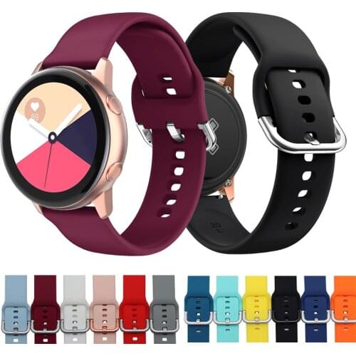 20mm Watch Strap for Samsung Galaxy Watch Active 2 3 41 Silicon Watch Band Bracelet Sport For Amazfit bip Belt Replacement Strap