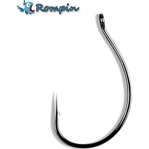 Rompin 20pcs Fishing Hooks 8003 High Carbon Steel Wacky Weedless Worm Wide Gap Fishing Hooks For Bass Fishing Soft Worm