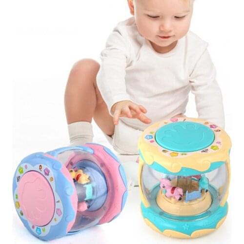 Hand Drum Educational Portable Cute 3D Projection Light Handpan Drum for Kids Toys for Early Education Percussion Instrument