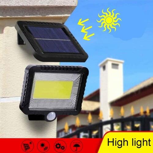 Solar Light LED Wall Lamp 56/100Leds PIR Motion Sensor Waterproof Spotlight Indoor Outdoor Floodlight Garden Light with 5M Cable