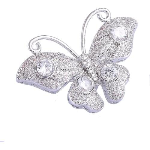 Bijoux Micro Pave Zircon Crystal Butterfly Charms For Jewelry Making Wholesale Big Copper Animal Connectors Charms Diy Berloques