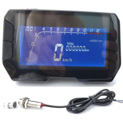 SAMDO Universal Motorcycle Speedometer Tachometer 199 Kmh Mph 12000RPM Super Bright Screen