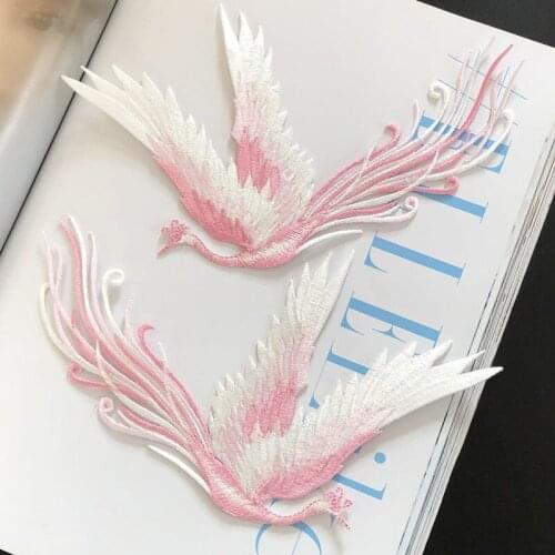 High-end pink phoenix embroidery cloth patch patch adhesive DIY handmade clothes decoration