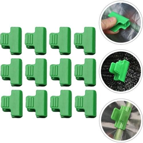 5Pcs Green Greenhouse Film Cover Support Rod Clamps Sunshade Net Fixing Clips Plastic Film Clip Garden 11mm Frame Pipe Clamps