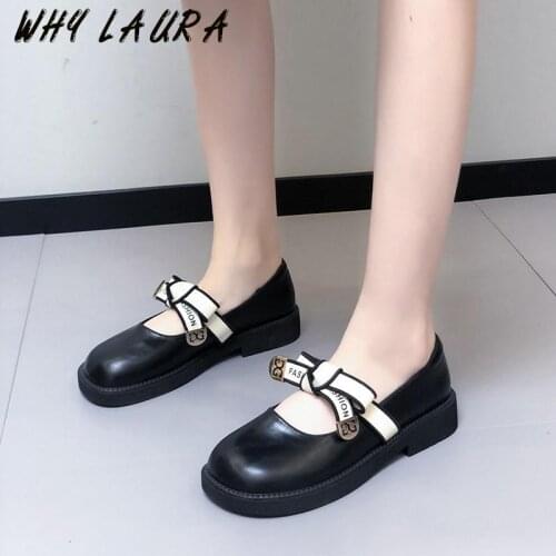 Sandra JRR Retro Round Toe Marie Jane Low Heeled Shoes Women MED Slipper Slipper Single Shoes Summer Spring Leather Fashioning B