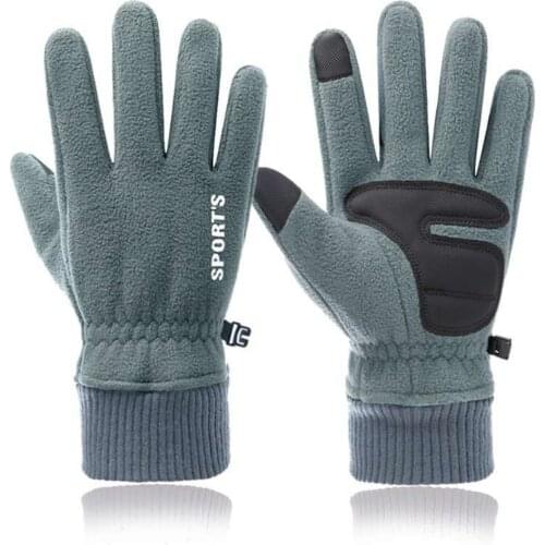 Winter Touchscreen Gloves Deerskin Palm Anti-slip Thermal Polar Fleece Back With Insulated Cotton Water Resistant Hands Warmer