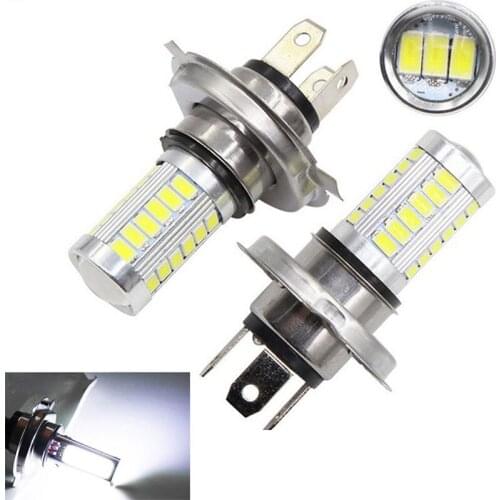 1/2 PCS H4 LED Lamp Car Headlight Cold White 33 SMD 5630 5730 Light Bulb Auto Automobile Fog Light Headlamp 12V DC