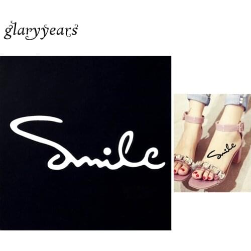 1 PC Small Henna Tattoo Stencil Smile Drawing for Airbrush Painting Women Arm Leg Body Art Waterproof Tattoo Stencil Fashion G07