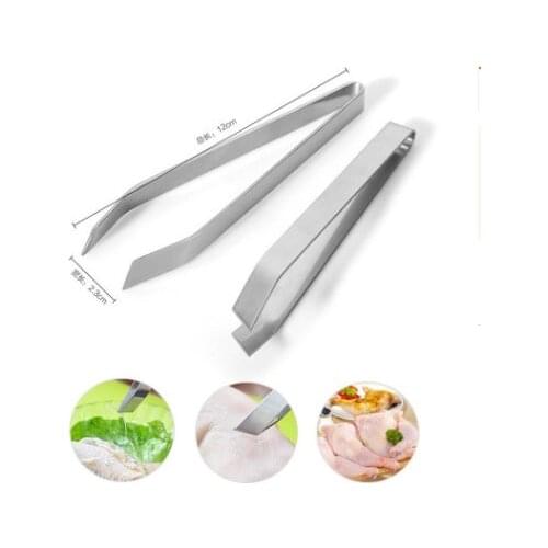 1PCS Stainless steel defeathering clamp forceps wool implement pull Fish Bone Tweezers Remover Pincer Puller Tongs Seafood Tool