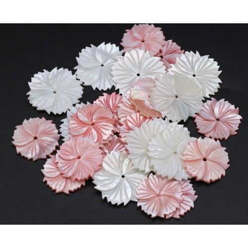 10pcs/lot Exquisite Flower Shape Natural Freshwater Shell Loose Beads Charms for Making Jewelry Necklace Accessories