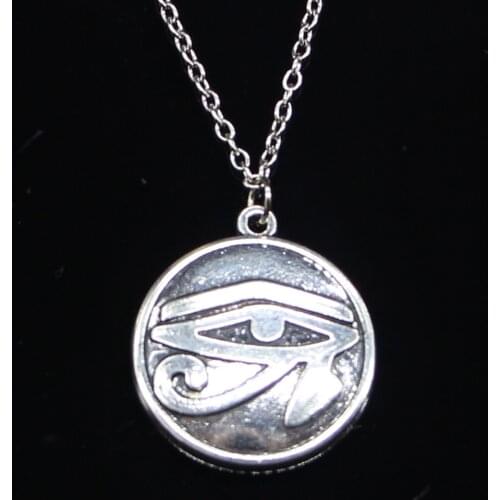 20pcs New Fashion Necklace 27mm eye of Horus Pendants Short Long Women Men Colar Gift Jewelry Choker