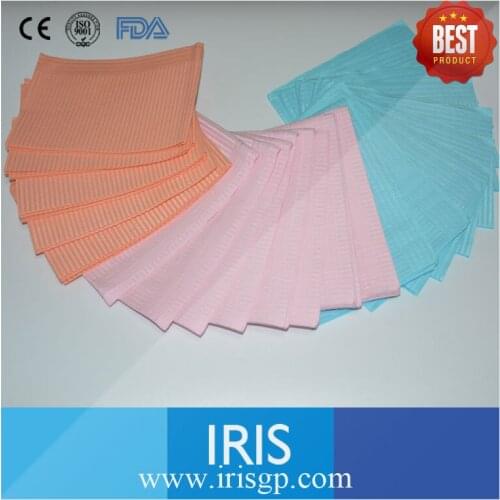 250pcs/lot 3-Ply Disposable Waterproof Dental Bibs 13 x 18"(33*45cm) Medical Material Paper Scarf Tissue