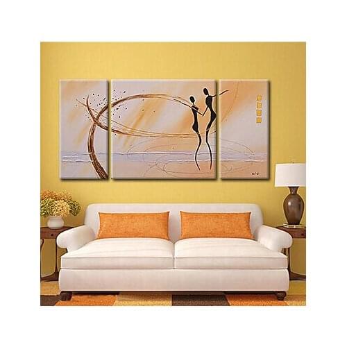 3 Pcs Dancers Painting Hand painted Modern Abstract Oil Painting On Canvas Wall Art for Home Decoration