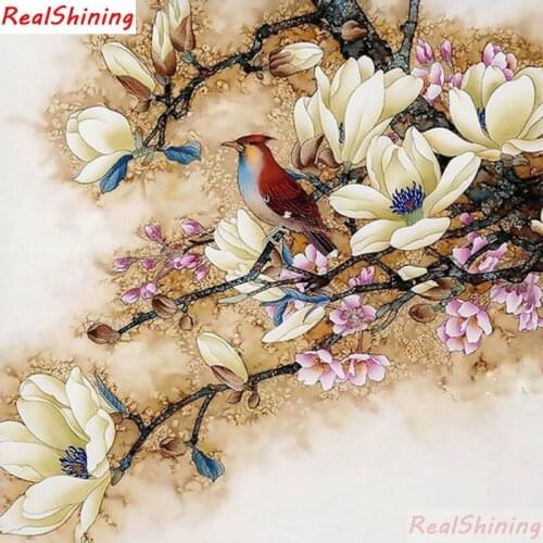 5D Diy Diamond Painting Cross Stitch full Square Diamond Embroidery Flowers and birds picture for room Decor H2055
