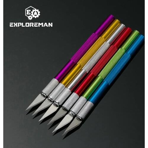 6 Blades Carving Metal Scalpel Knife Tools Kit Non-Slip Blades Mobile Phone PCB DIY Repair Hand Tools