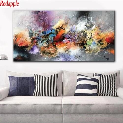 Diamond Mosaic Abstract color block art round drill Cross Stitch Diamond Embroidery Art Painting Full Square Decor For Home