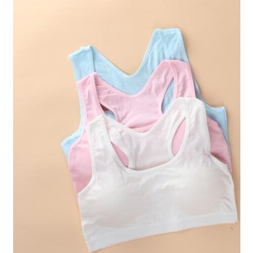 5pcs Sport Teenage Underwear Bra Cotton Kids Cotton Young Girls Training Wireless Teenage Bra for Kids