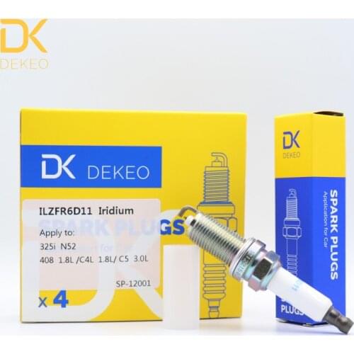 DEKEO Spark Plug Iridium Plati for BMW 325i 328i 330i 525i 530i X3 X5 Z4 Coupe Roadster ILZFR6D11 4PCS