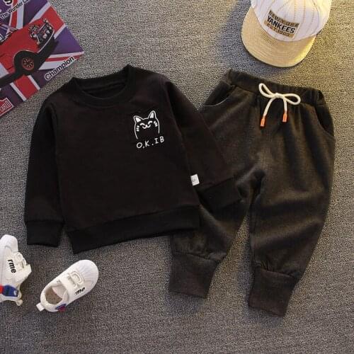 Spring Autumn Children Cotton Out Clothes Baby Boys Cartoon O-neck T Shirts Pants 2Pcs/sets Infant Kids Fashion Toddler suit set