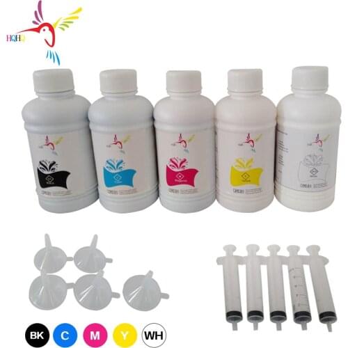 5 Colors Available 250ml DTG Textile Pigment Ink Compatible for Epson L800 L801 L805 1390 1400 1410 1430 Printer