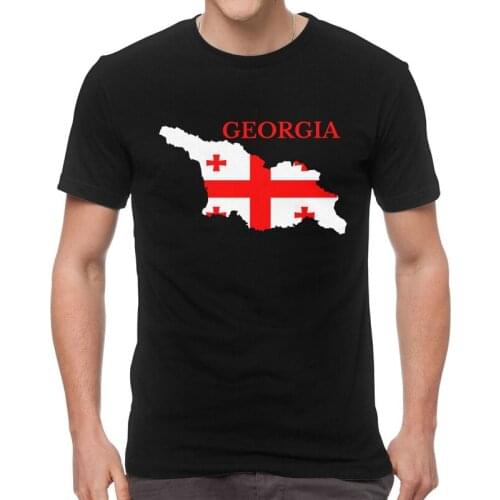 Georgia Flag Map T-Shirts Men Streetwear T Shirts Short Sleeve Georgian Patriotic Tshirts Cotton Tees Top Clothing