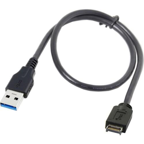Xiwai USB 3.0 Type-A Male to USB 3.1 Front Panel Header Extension Data Cable Converter Cord 50cm Black