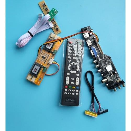 Kit For M170E5 1280x1024 HDMI-compatible 4 CCFL panel remote controller board driver LCD AV DVB-T DVB-T2 digital USB VGA TV