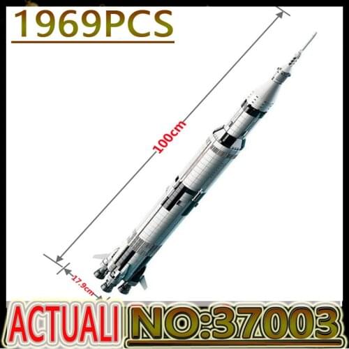 Hot Creative Series The Apollo Saturn Vehicle Educational Model Blocks Bricks Fit 21309 Rocket Kids Toy Birthday Christmas Gift