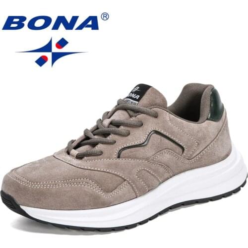 BONA 2021 New Designers Suede Fashion Casual Shoes Men Lace Up Comfortable Vulcanized High Quality Sneakers Man Walking Footwear