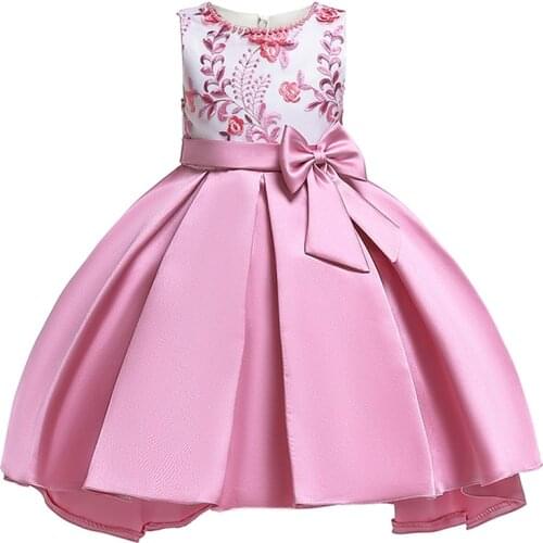 2021 Flowers Girl Summer Dress Pageant Formal Kids Dresses For Girls Clothes Princess Dress Children Evening Party Wedding Dress