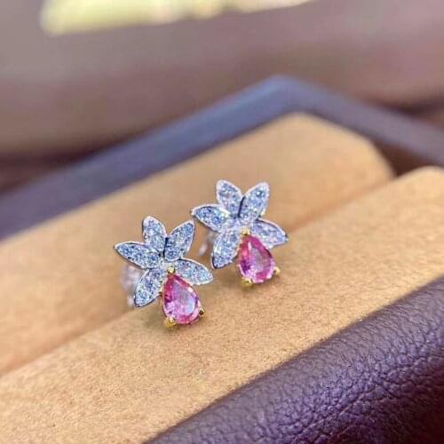 The Best Birthday Gift Sapphire Earring Natural And Real 925 Sterling Silver Sapphire Earring