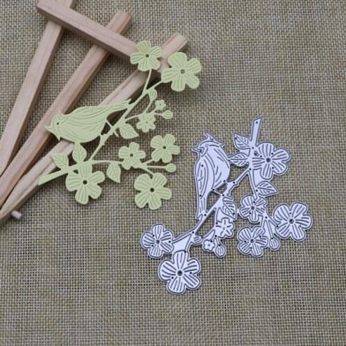 Bird Flower Branches Metal Cutting Dies Cutter Stencils Scrapbooking Embossing Photo Album Decor Card Making DIY Crafts