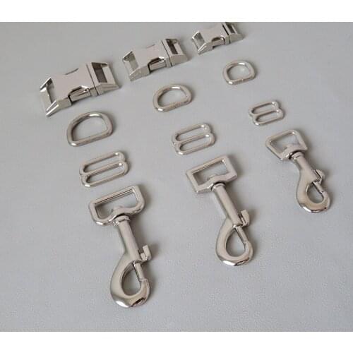 50Sets 10mm 15mm 20mm 25mm Metal Carabiner D Ring Sider Belt Release Buckle Clip Hook For Cat Dog Collar Lobster Clasp Accessory