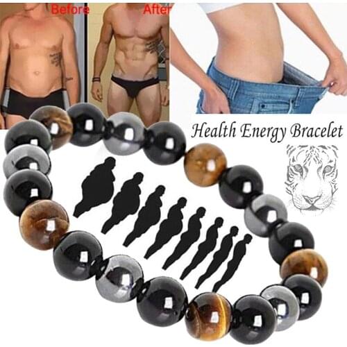Fashion Magnetic Tiger Eye Hematite Natural Stone Bead Couple Bracelet Health Care Magnet Men Women Help Weight Loss Jewelry