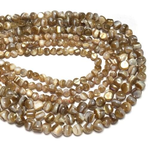 Natural Sheel Loose Beaded Round Shape primary color For jewelry making DIY Bracelet necklace accessories 4-7mm