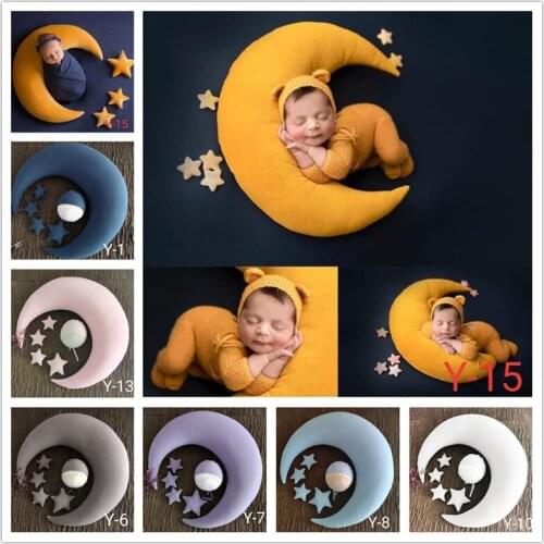Newborn Photography Props Pillow Baby Posing Beans Moon Stars Set Infantial Photo Props Shooting Accessories