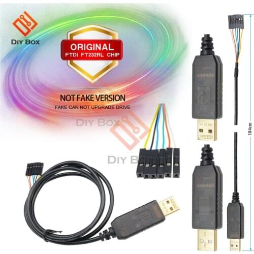 Original 1M 6PIN 5V FTDI FT232RL FT232 USB to TTL RS232 Serial Download Adapter Connector Cable for Arduino Raspberry Pi AVR ARM