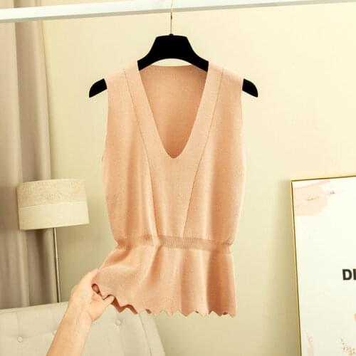 Autumn Winter 2021 Woman V Neck Knitted Sleeveless Sweater Vests Female Casual Outwear Solid Vests Ladies Vintage Jumper H572