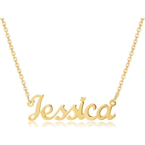 Qitian Name Necklaces Gold Color Stainless Steel Personalized Custom Necklaces,Custom Name Necklace, Personalized Name Pendants