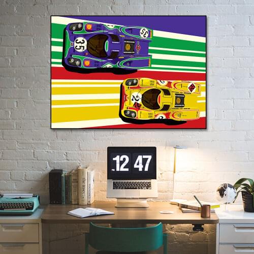 Print posters and car wall art photos on the canvas of the 24 Hours of Le Mans to provide frameless paintings for Noom home deco