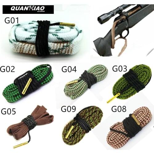 Gun Bore Cleaner .22 Cal.223 Cal.38 Cal& 5.56mm,7.62mm,12GA Rifle Cleaning Kit Tool Rifle Barrel Calibre Rope Brush Hunting