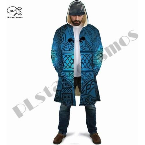 PLstar Cosmos 3Dprinted Cloak Viking Tattoo Newfashion Casual Unqiue Streetwear Unisex Man/Woman Funny Premium Hrajuku US Size 1