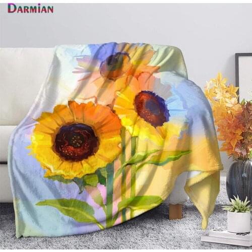 Throw Fleece Blanket Bedspread Couch Sofa Quilt Cover Travel Bedding Flower Oil Painting Pattern Keep Warm Mats 2020 Dropship