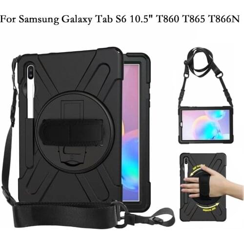 360 Rotation Stand Fundas Shockproof Tablet Cover for Samsung Galaxy Tab S6 5G 10.5 T860 T865 T866N Case Coque Silicone PC Shell