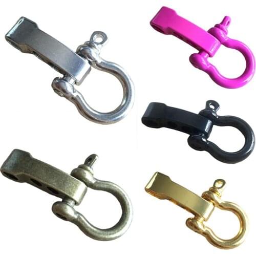 High Quality Alloy Adjustable D Shape Anchors Shackle Outdoor Camping Survival Rope Bracelet Buckle For Outdoor Sport