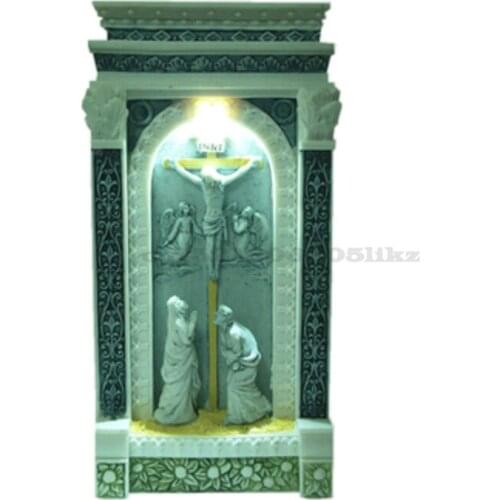 Statue of Christ Suffering with Lamp Resin Ornament Christian Gifts Jesus' Wailing Wall Holy Thing Jesus Decoration Ornament