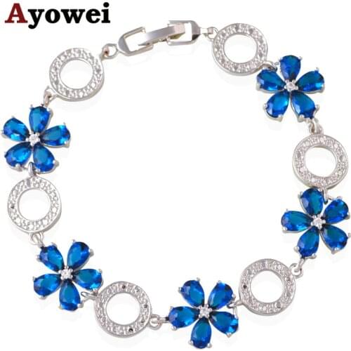 New Wedding Accessorise for Bride Black Friday Silver tone Deep Blue Zircon Fashion Jewelry TB1075A