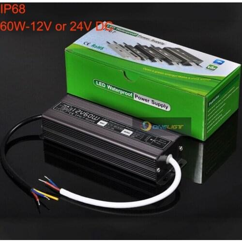 Waterproof 60W LED Driver LED Power Supply Transformer LED Adapter AC110V-240V to 12V 5A/24V 2.5A 60W 10pcs/lot Free shipping